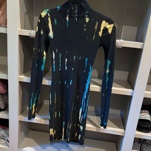 Cotton Candy Black and Blue Long Sleeve Dress